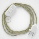 Cableado para lámpara, cable TN01 Lino Natural Neutro 1,8m. Elige tu el color de la clavija y del interruptor!