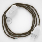 Cableado para lámpara, cable TC13 Algodón Marrón 1,8m. Elige tu el color de la clavija y del interruptor!