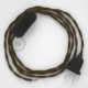 Cableado para lámpara, cable TC13 Algodón Marrón 1,8m. Elige tu el color de la clavija y del interruptor!