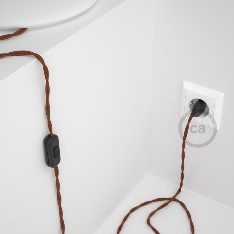 Cableado para lámpara, cable TC23 Algodón Ciervo 1,8m. Elige tu el color de la clavija y del interruptor!
