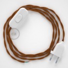 Cableado para lámpara, cable TM22 Efecto Seda Whisky 1,8m. Elige tu el color de la clavija y del interruptor!