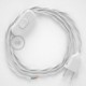 Cableado para lámpara, cable TC01 Algodón Blanco 1,8m. Elige tu el color de la clavija y del interruptor!