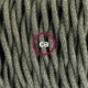 Cableado para lámpara, cable TC63 Algodón Verde Gris 1,8m. Elige tu el color de la clavija y del interruptor!