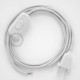 Cableado para lámpara, cable RC01 Algodón Blanco 1,8m. Elige tu el color de la clavija y del interruptor!
