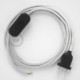 Cableado para lámpara, cable RC01 Algodón Blanco 1,8m. Elige tu el color de la clavija y del interruptor!