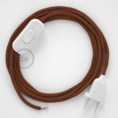 Cableado para lámpara, cable RC23 Algodón Ciervo 1,8m. Elige tu el color de la clavija y del interruptor!