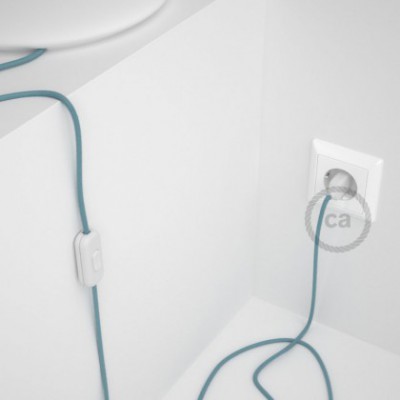 Cableado para lámpara, cable RC53 Algodón Oceano 1,8m. Elige tu el color de la clavija y del interruptor!
