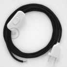Cableado para lámpara, cable RC04 Algodón Negro 1,8m. Elige tu el color de la clavija y del interruptor!