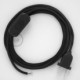 Cableado para lámpara, cable RC04 Algodón Negro 1,8m. Elige tu el color de la clavija y del interruptor!