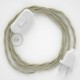 Cableado para lámpara, cable TC43 Algodón Gris Pardo 1,8m. Elige tu el color de la clavija y del interruptor!