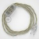 Cableado para lámpara, cable TC43 Algodón Gris Pardo 1,8m. Elige tu el color de la clavija y del interruptor!