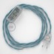Cableado para lámpara, cable TC53 Algodón Oceano 1,8m. Elige tu el color de la clavija y del interruptor!
