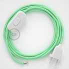 Cableado para lámpara, cable RC34 Algodón Leche y Menta 1,8m. Elige tu el color de la clavija y del interruptor!