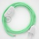 Cableado para lámpara, cable RC34 Algodón Leche y Menta 1,8m. Elige tu el color de la clavija y del interruptor!