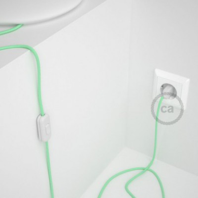 Cableado para lámpara, cable RC34 Algodón Leche y Menta 1,8m. Elige tu el color de la clavija y del interruptor!
