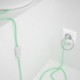 Cableado para lámpara, cable RC34 Algodón Leche y Menta 1,8m. Elige tu el color de la clavija y del interruptor!