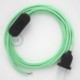Cableado para lámpara, cable RC34 Algodón Leche y Menta 1,8m. Elige tu el color de la clavija y del interruptor!
