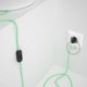 Cableado para lámpara, cable RC34 Algodón Leche y Menta 1,8m. Elige tu el color de la clavija y del interruptor!