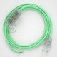 Cableado para lámpara, cable RC34 Algodón Leche y Menta 1,8m. Elige tu el color de la clavija y del interruptor!