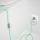 Cableado para lámpara, cable RC34 Algodón Leche y Menta 1,8m. Elige tu el color de la clavija y del interruptor!