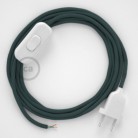 Cableado para lámpara, cable RC30 Algodón Gris Piedra 1,8m. Elige tu el color de la clavija y del interruptor!