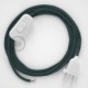 Cableado para lámpara, cable RC30 Algodón Gris Piedra 1,8m. Elige tu el color de la clavija y del interruptor!