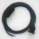 Cableado para lámpara, cable RC30 Algodón Gris Piedra 1,8m. Elige tu el color de la clavija y del interruptor!