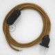 Cableado para lámpara, cable RC31 Algodón Miel Dorado 1,8m. Elige tu el color de la clavija y del interruptor!