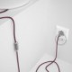 Cableado para lámpara, cable RC32 Algodón Rojo Violeta 1,8m. Elige tu el color de la clavija y del interruptor!