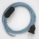 Cableado para lámpara, cable RD75 Algodón y Lino ZigZag Azul Steward 1,8m. Elige tu el color de la clavija y del interruptor!