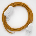 Cableado para lámpara, cable RM25 Efecto Seda Mostaza 1,8m. Elige tu el color de la clavija y del interruptor!