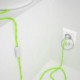 Cableado para lámpara, cable TF10 Efecto Seda Amarillo Fluo 1,8m. Elige tu el color de la clavija y del interruptor!
