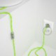 Cableado para lámpara, cable TF10 Efecto Seda Amarillo Fluo 1,8m. Elige tu el color de la clavija y del interruptor!