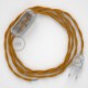 Cableado para lámpara, cable TM25 Efecto Seda Mostaza 1,8m. Elige tu el color de la clavija y del interruptor!