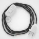 Cableado para lámpara, cable TM26 Efecto Seda Gris Oscuro 1,8m. Elige tu el color de la clavija y del interruptor!