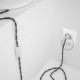 Cableado para lámpara, cable TM26 Efecto Seda Gris Oscuro 1,8m. Elige tu el color de la clavija y del interruptor!