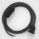 Cableado para lámpara, cable RM26 Efecto Seda Gris Oscuro 1,8m. Elige tu el color de la clavija y del interruptor!
