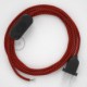 Cableado para lámpara, cable RT94 Efecto Seda Red Devil 1,8m. Elige tu el color de la clavija y del interruptor!