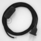 Cableado para lámpara, cable RL04 Efecto Seda Glitter Negro 1,8m. Elige tu el color de la clavija y del interruptor!