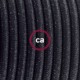 Cableado para lámpara, cable RL04 Efecto Seda Glitter Negro 1,8m. Elige tu el color de la clavija y del interruptor!