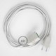 Alargador eléctrico con cable textil RC01 Algodón Blanco 2P 10A Made in Italy.