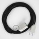 Alargador eléctrico con cable textil RC04 Algodón Negro 2P 10A Made in Italy.