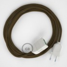 Alargador eléctrico con cable textil RC13 Algodón Marrón 2P 10A Made in Italy.