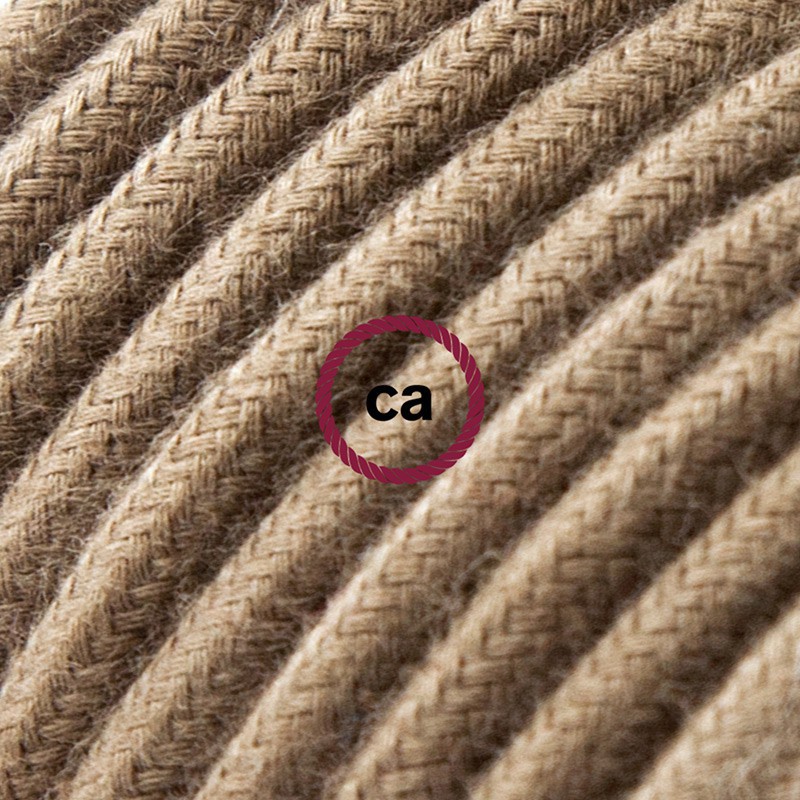 Alargador eléctrico con cable textil RC13 Algodón Marrón 2P 10A Made in Italy.