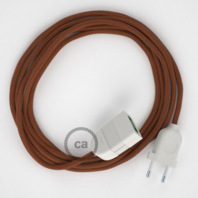 Alargador eléctrico con cable textil RC23 Algodón Ciervo 2P 10A Made in Italy.