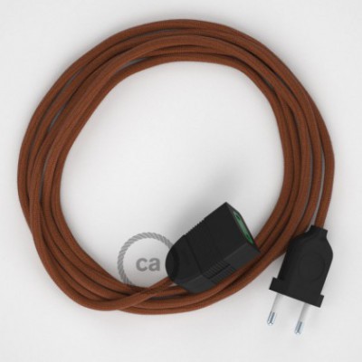 Alargador eléctrico con cable textil RC23 Algodón Ciervo 2P 10A Made in Italy.
