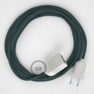 Alargador eléctrico con cable textil RC30 Algodón Gris Piedra 2P 10A Made in Italy.