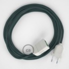 Alargador eléctrico con cable textil RC30 Algodón Gris Piedra 2P 10A Made in Italy.