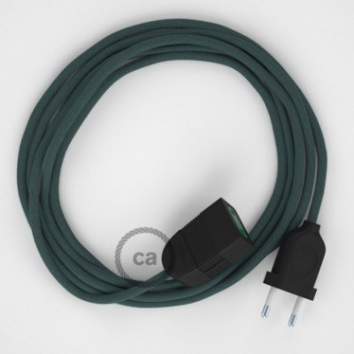 Alargador eléctrico con cable textil RC30 Algodón Gris Piedra 2P 10A Made in Italy.