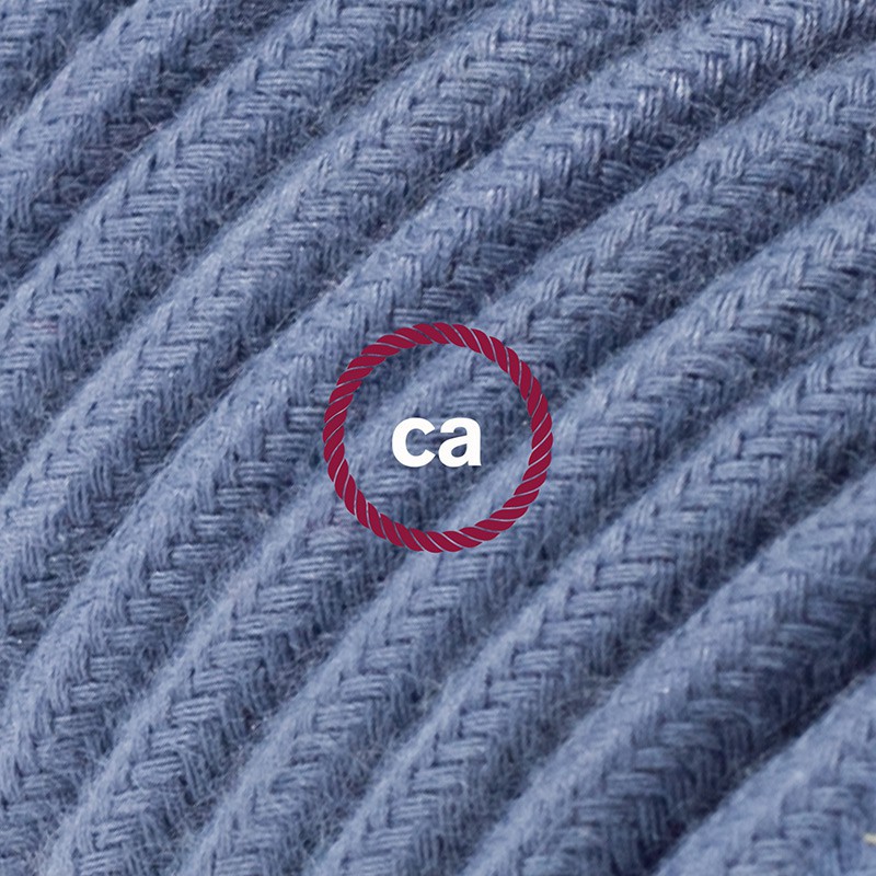 Alargador eléctrico con cable textil RC30 Algodón Gris Piedra 2P 10A Made in Italy.